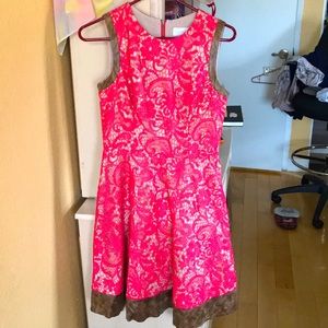 Jessica Simpson hot pink crochet overlay dress